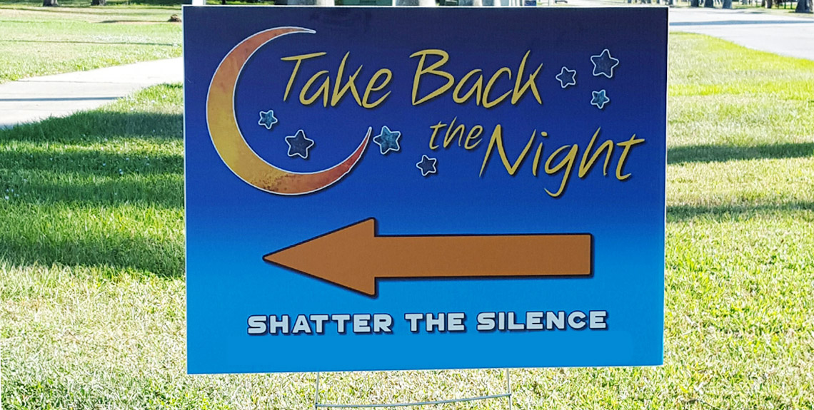 Take Back the Night lawn sign by Design A Sign